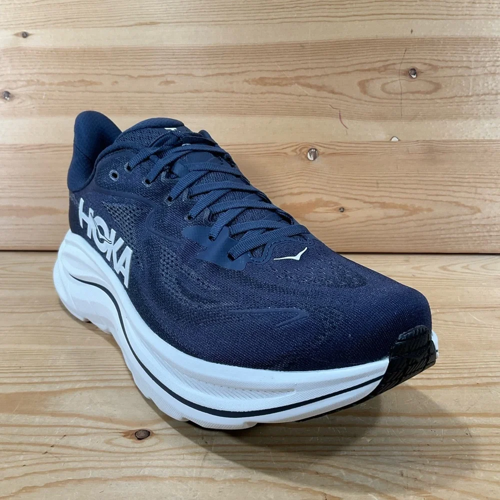 Hoka One Clifton 10 Running Shoes Men’s 11.5 D Navy White 1162030 NWT - Picture 1 of 9